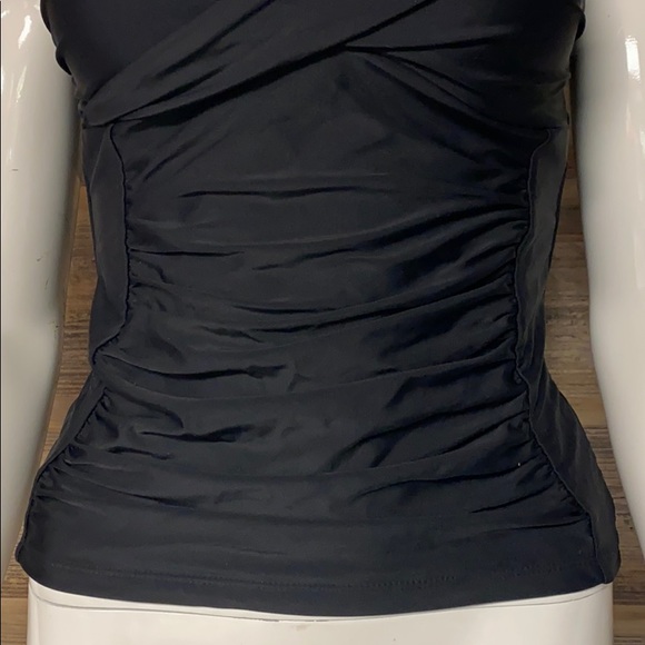 Tropical Escape Ruched Swim Tankini Black NWT - Picture 3 of 3